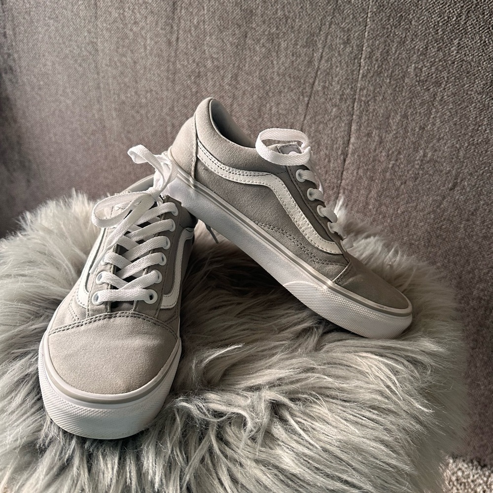 Gray Vans Old Skools
